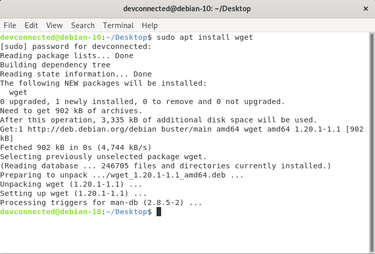 Debian 10 - Installing wget