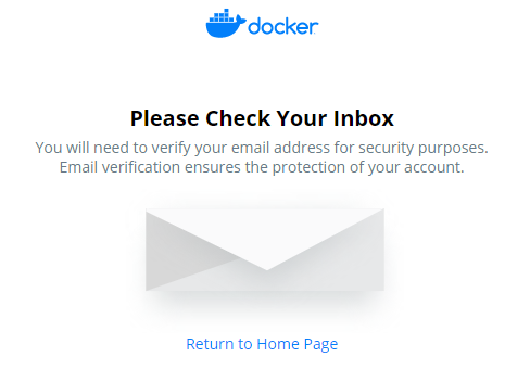 Docker Hub email verification