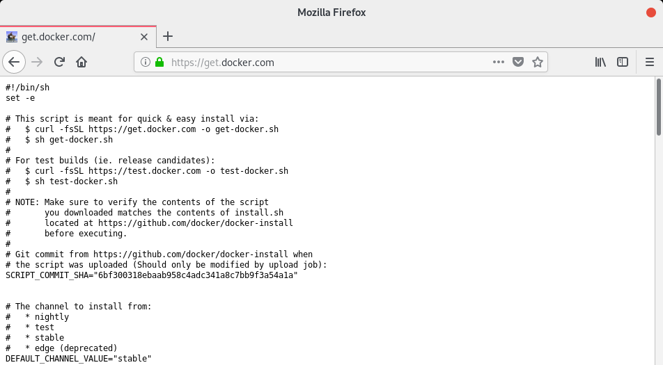 Install docker using the get-docker script