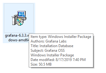 Grafana MSI on Windows