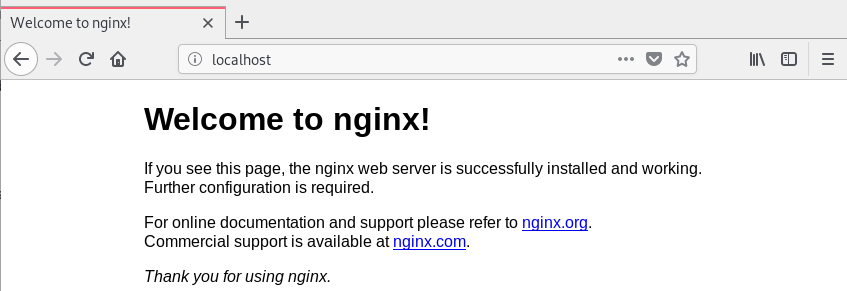 NGINX default welcome page