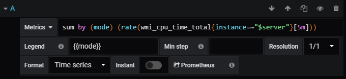 PromQL query in Grafana for CPU load