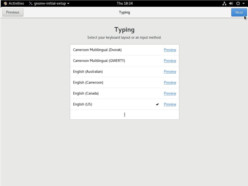 Choosing a keyboard layout for GNOME