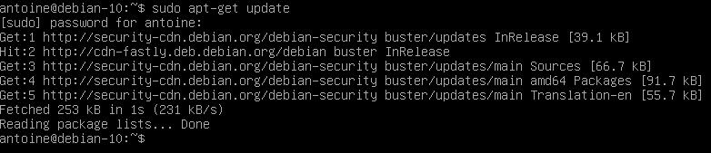 Updating apt packages on Debian 10