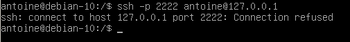 Connection refused from the SSH server