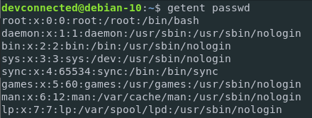 List users on Linux using getent