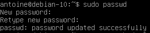 Changing root password on Debian
