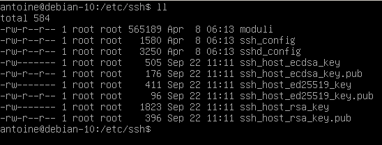 Listing SSH configuration files in etc