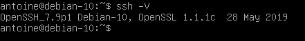 Checking SSH version on Debian 10