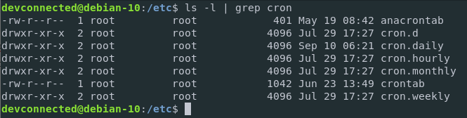 Listing system defined cron jobs on Debian