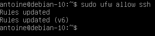 Enabling SSH connections with UFW on Debian 10