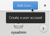 Add user button on CentOS 8