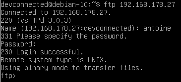Credentials for FTP on Linux