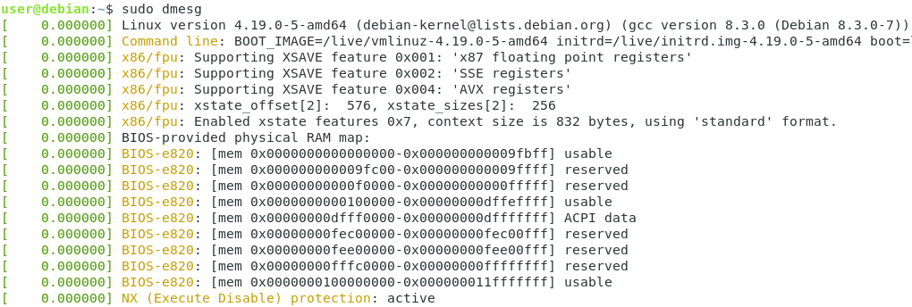 dmesg command linux