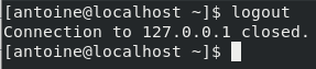 Logout from the SSH server