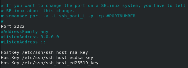 Changing default port on CentOS for SSH