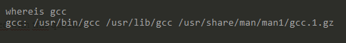 Whereis command for gcc utility