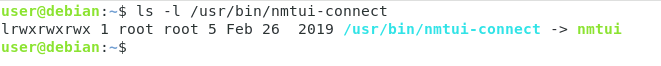 nmtui connect symbolic link