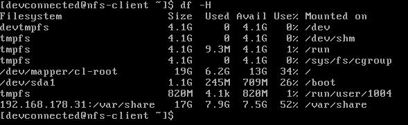 listing mount points on linux using df