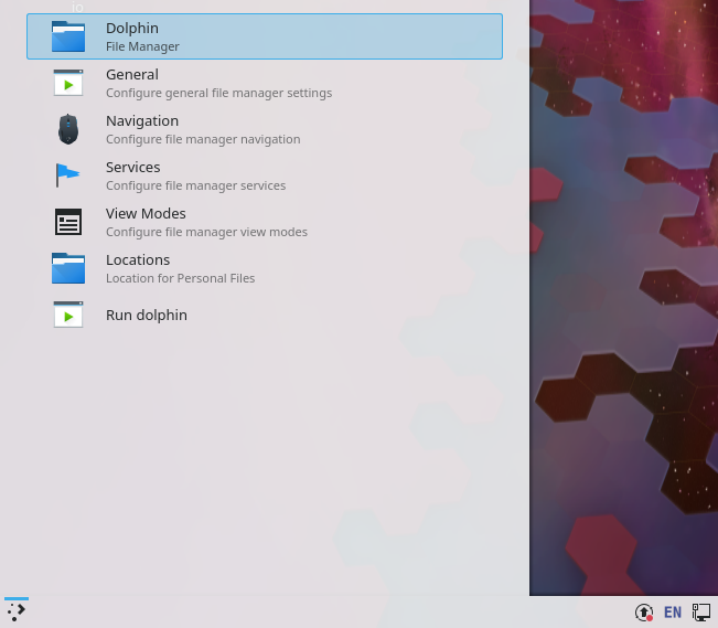 dolphin file manager on kde