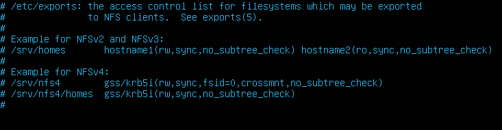 exporting directories using NFS