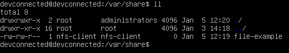 creating a file on nfs volume