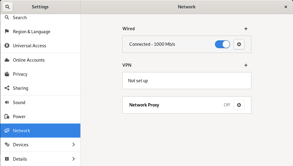 network settings linux