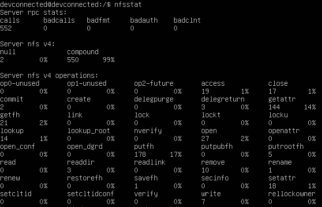 nfsstat utility on linux