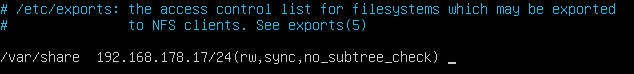exporting folders to specific hosts using NFS