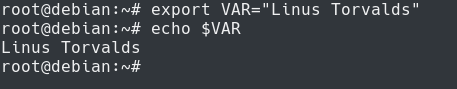 set environment variable in bash using export