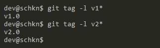 git list tags using git tag command