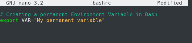 variable d'environnement bashrc bash