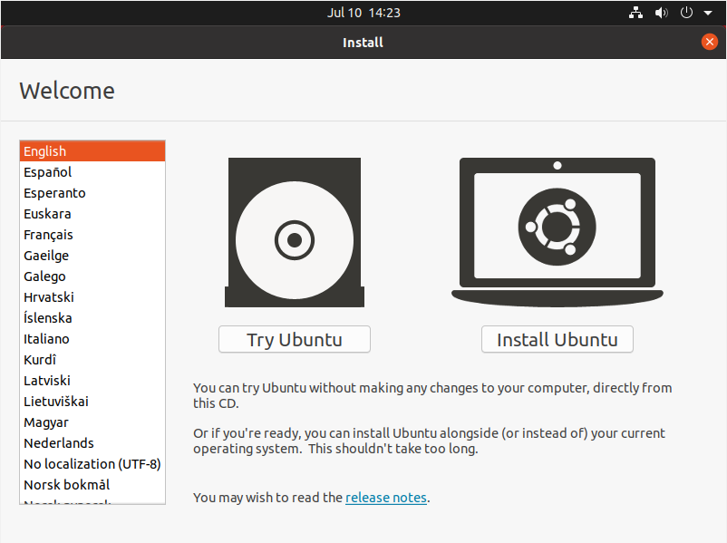 install ubuntu option