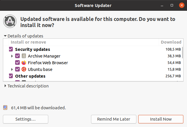 ubuntu software update
