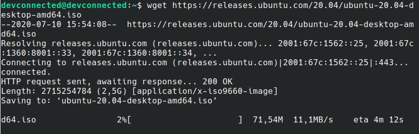 download ubuntu image with wget