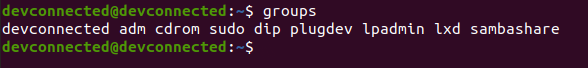 checking groups on ubuntu